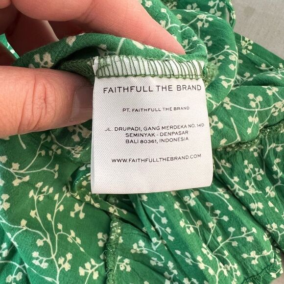 Faithfull the Brand Carmel Dress Violette Print Green size  8 - Picture 13 of 15
